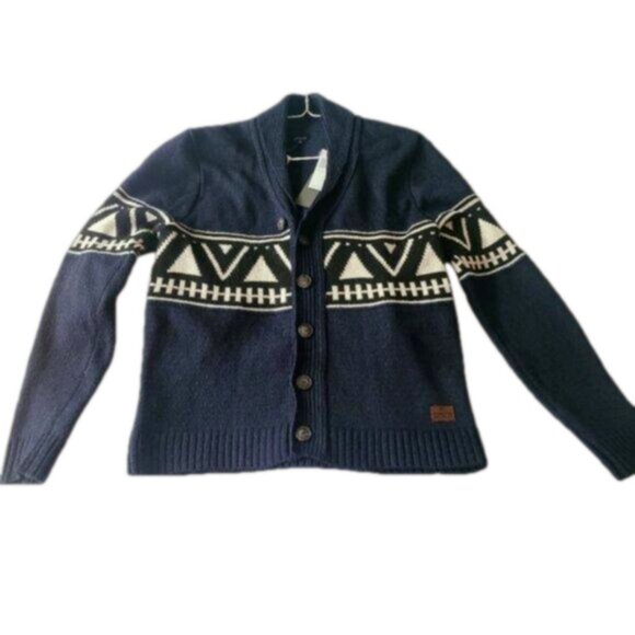 Buffalo David Bitton Cozy Grandpa Men's Button Up Cardigan Sweater Blue Medium - Picture 14 of 15